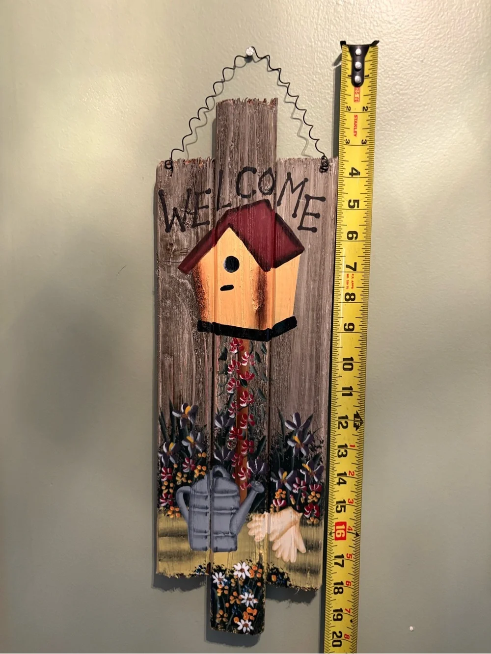 Welcome Birdhouse Wooden Wall Plaque